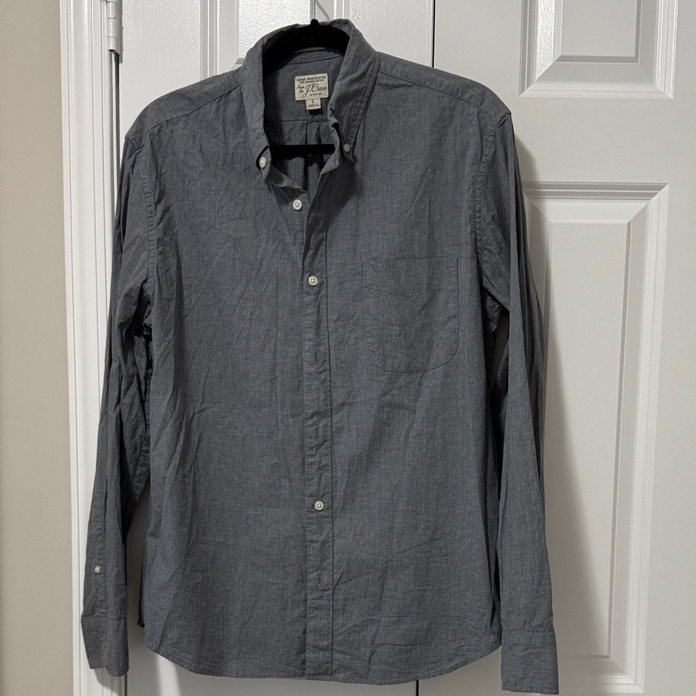 J. Crew Slate Gray Casual Button-Down Shirt